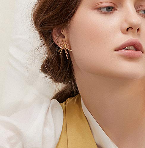 Jana WinkleGold Metal Firework Stud Earrings Women Big Earrings Studs Statement Chandelier Earrings by Jana Winkle - Image 2