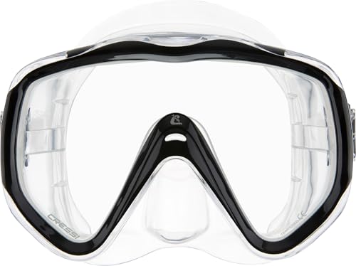Cressi Liberty Mono-Lens Diving Mask, Clear/Black, Anti-Fog Lens by CRESSI - Used condition - US$24.66