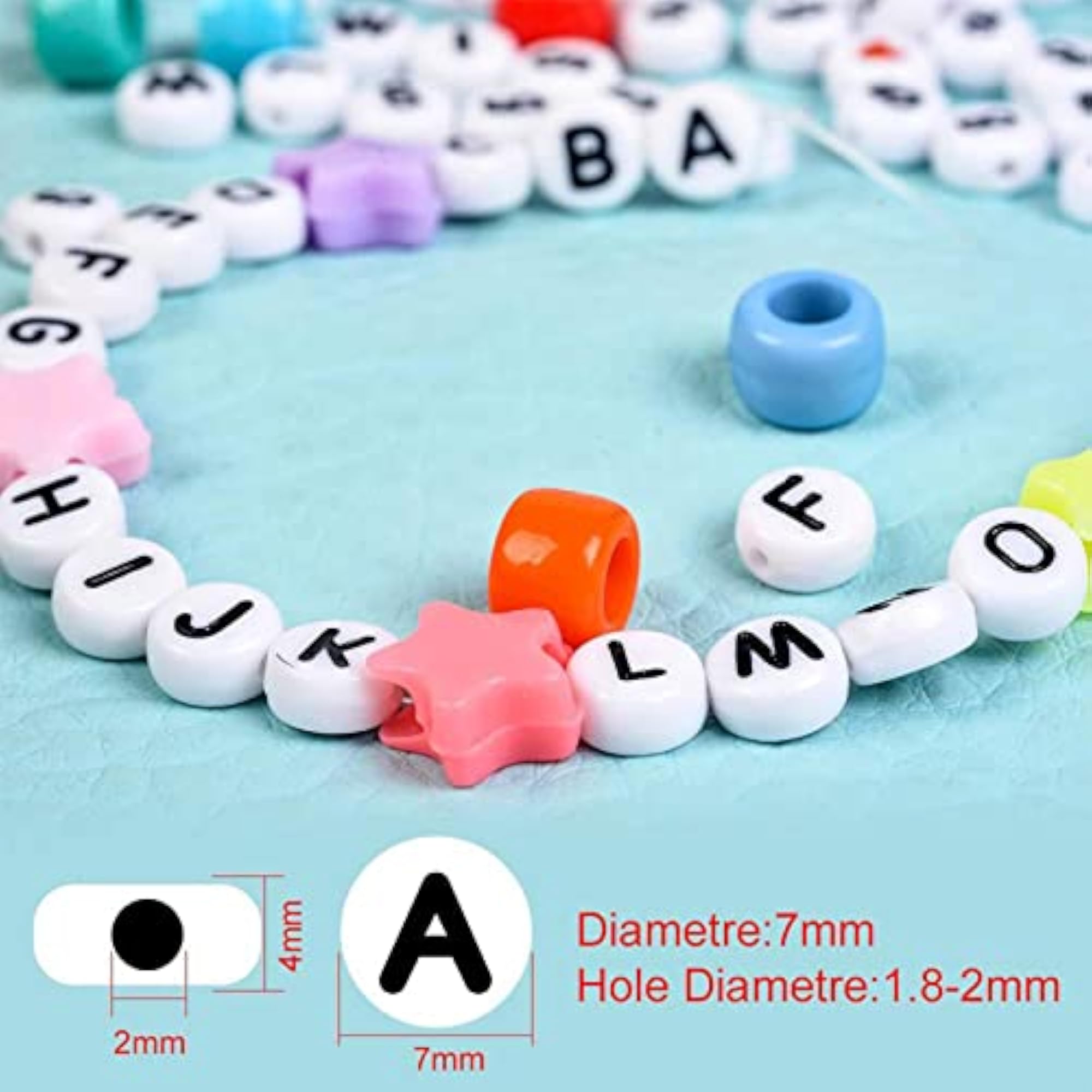 1200Pcs Alphabet Letter Beads Set for DIY Art Crafts
