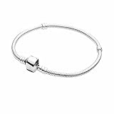 7.5" Silver Snake Chain Bracelets Fits for Most Major Charms Style Beads Clasp 19CM