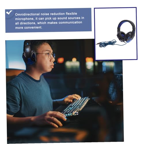 Casque de jeu filaire stéréo PC éclairage LED et contrôle volume