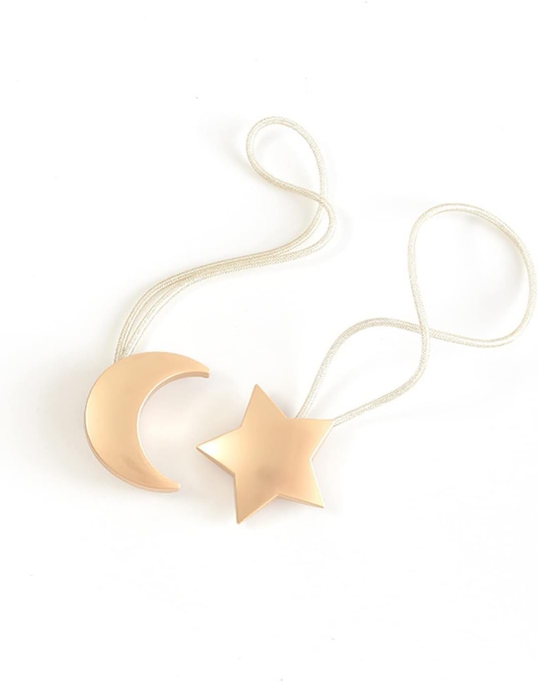 FMURY Combination Curtain Buckle Strap No Punching Free Installation Moon Shape Curtain Buckle Star Strap(Black)