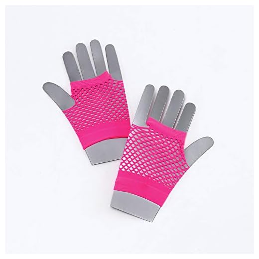 Bristol Novelty Novelty-BA571 BA571 Gants en Résille, Rose-Fluo