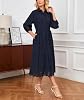 Vestido midi de algodón con ojalillos bordados para mujer Ladyful 6