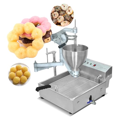 Image of Kolice Commercial Doughnut Frying Making Machine Donut Maker- 3 Different Molds, Ball/Flower/Ring Shaped Donuts, dripping by hand, Dia.1.18~3.54 inches