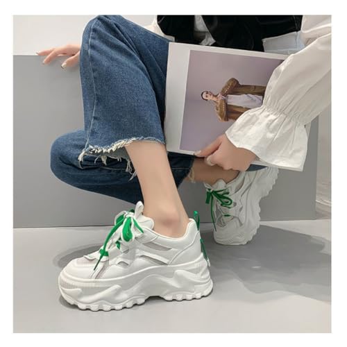 Two-Tone Laces Chunky Sneakers Slip-Resistant Retro Platform Shoes - Soft Cushioned Walking Shoes for Women, Height Boost & Street Style Fashion3