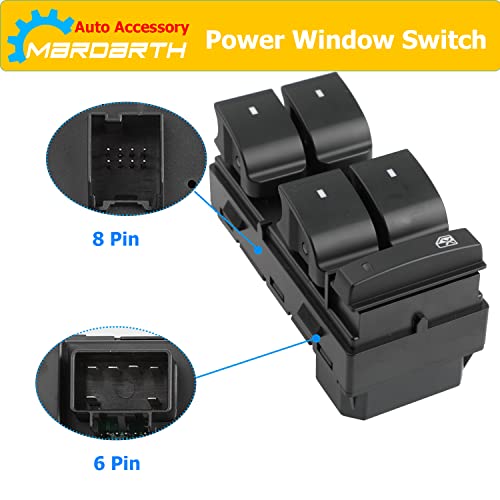 901341 Drive Side Power Window Master Control Switch Replacement for 07-14 Silverado 1500 2500HD 3500HD, Traverse, HHR, Sierra 1500 2500HD 3500HD, Yukon, Enclave Replaces OE#, 25789692 25951963