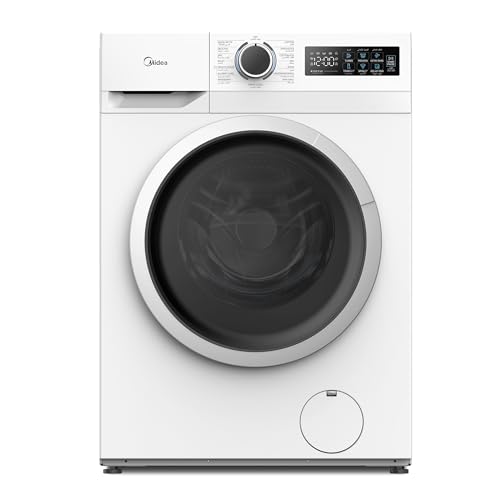 Midea 7Kg Front Load Washing Machine Titanium 1200 RPM Digital LED Display BLDC Inverter Motor 15 Programs with Drum Clean White MF110W70BW-GCC