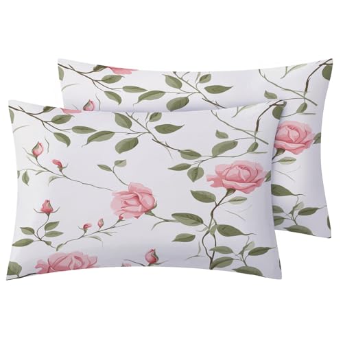 Floral Bedding Emperor Size, Green Leaves Duvet Cover Sets, Luxury Reversible Quilt Cover & 2 Pillowcases with Zipper Closure, Comfy Soft Easy Care Breathable Microfibre Bed Set - Image 2