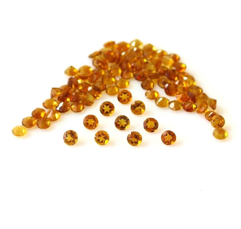 Citrine 3mm taille lâche pierres précieuses rondes et calibrées pour sertissage réussi