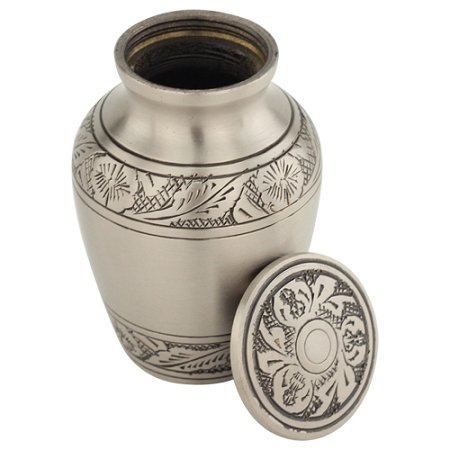 Coronet Pewter Keepsake Cremation Urn For Ashes, Brass, Gray Silver Urn, Keepsake Sized Cremation Urn, 3 Inches High #TOP1