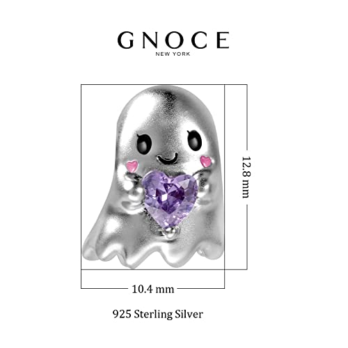 Image of GNOCE Embraces Heart Gemstone Bead Charms 925 Sterling Silver Rabbit Horse Triceratops Snake Monkey Cat Platypus Sloth Bear Pig Yak Ghost Matryoshka Doll Jewelry Gift for Women