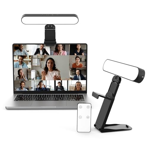 Takerers Video Conference Lighting, Webcam Light with Remote & Touch Control, 3 Color Temperature, 10 Level Brightness, Zoom Light for Computer, Video Calls, Live Streaming, Podcast, Studio (1-Pack)