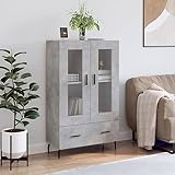 La porte vitrée combine visibilité du contenu et protection contre la poussière, tandis que les poignées intégrées facilitent l'accès au rangement.