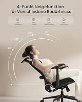 ProtoArc EC200 Ergonomischer Bürostuhl mit Verstellbarer Sitztiefe, Schwarz – Ansicht 9
