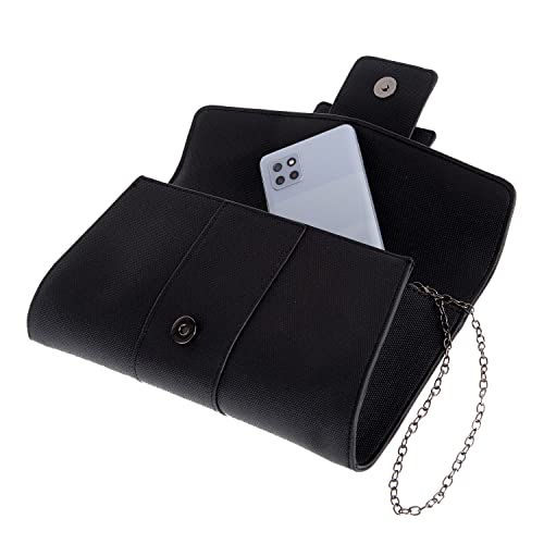 Image of Synthetic Leather Belted Envelope Clutch