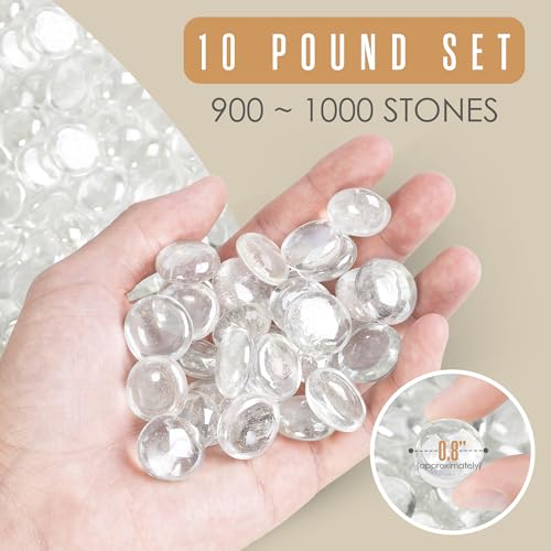 Houseables Glass Beads for Vases, Marbles for Vases, Glass Marbles, Vase Filler, Clear Beads, Flat Marble, Clear Gems, Crafts, Pebbles, Stones, Decorative Rocks, Plants, Florist, Floral, 10 LB, 1000PC by Houseables - Used condition - Image 2