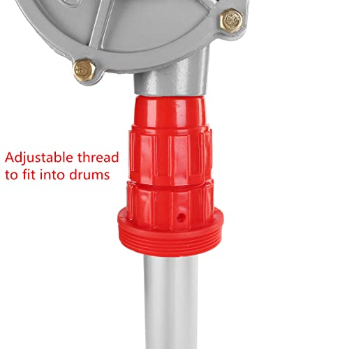 Weegeeks 15 To 55 Gallon Drum Pump, Aluminum Barrel Pump, Rotary Hand Gasoline Diesel Transfer Pump, Fuel Pump Transfer Barrel Pump 55 Gallon, Manual Drum Pump #TOP2