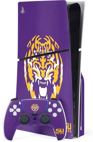 Skinit Decal Gaming Skin Compatible with PS5 Slim Disk Bundle - Officially Licensed LSU Tigers Mascot Design
