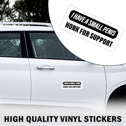 Image of Funny Honk Sticker Honk for Support, Vinyl Waterproof Car Bumper Decal 5 x 2 Inch, Novelty Humor Sticker for Truck SUV Window