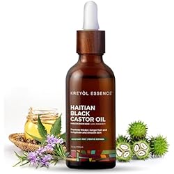 Kreyol Essence - Haitian Black Castor Oil for Skin and Hair, Glass Bottle - Cold Pressed Castor Oil, Fuller-Looking Hair, Hexane Free, Natural Humectant | 3.4 Fl Oz | Rosemary Peppermint
