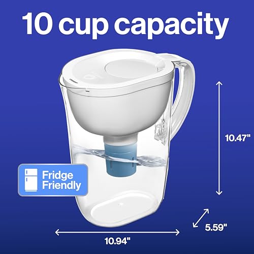 Brita-Everyday-Elite-Water-Filter-Pitcher-with-SmartLight-Filter-Change-Indicator-BPA-Free-Reduces-99-of-Lead-Lasts-Six-Months-Includes-1-Filter-Large-10-Cup-White
