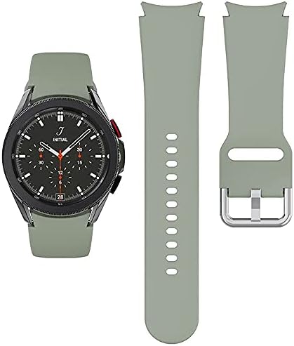 Apbands Compatible for Samsung Galaxy Watch 4 44mm 40mm/Galaxy Watch 4 Classic 42mm 46mm/Galaxy Watch 3 41mm/Galaxy Watch 42mm/Active 2 40mm 44mm, Soft Silicone Sport Strap 20mm Band, Khaki