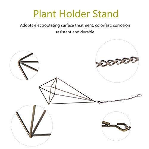 Dahey Hanging Air Plants Holders Unique Metal Airplant Hangers With Chain Air Fern Display Himmeli Geometric Planter For Indoor Home Decor, 3 Pcs, Bronze #TOP4
