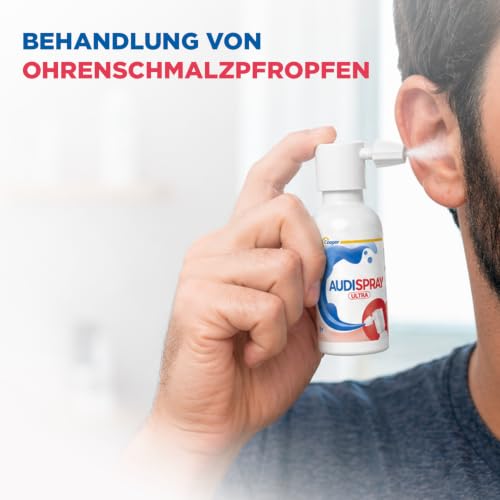 AUDISPRAY Ultra - Behandlung von Ohrenschmalzpfropfen - Schnelle Auflösung von Ohrenschmalzpfropfen - Ohr - Spray 20 ml