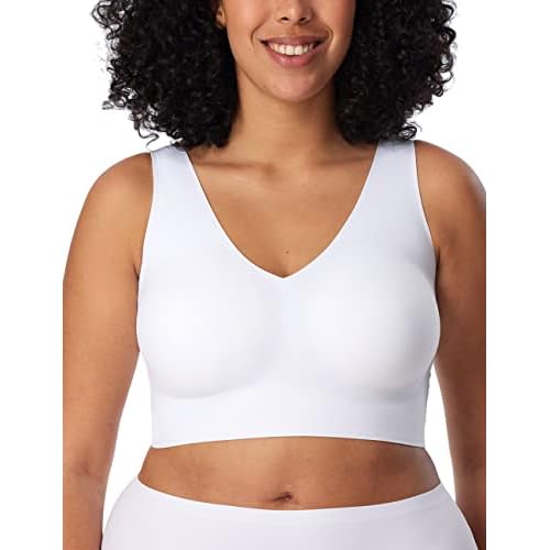 Schiesser Damen Bustier mit Pads Sport-BH, Weiß, 44