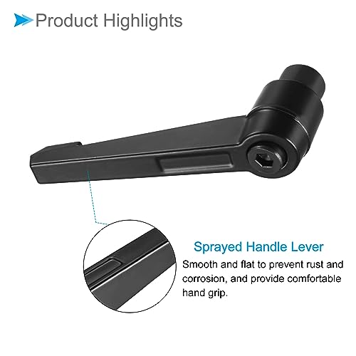 Image of Clamping Lever Handles, M10 Female Thread 93mm Lever, Adjustable Quick Release Locking Rotating Knobs Black - (Applications: for Lathe Machinery), 2-Pieces
