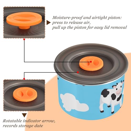 Contenedor de café azul Cute Cow acero inoxidable miniatura 4