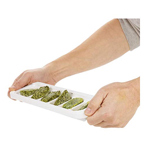 Cj 2 Formas P/Congelar Alimento - 6 Porcoes Progressive Branca/Azul