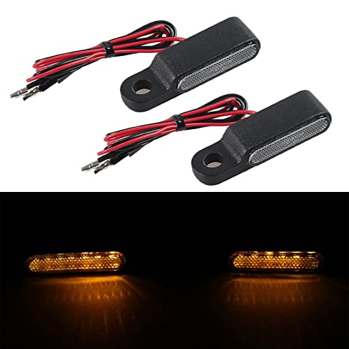 Poseng 2Pcs Universal 12V Mini Motorcycle Indicators Handlebar Led Turn Signal Light Signal Lamp Flasher Amber Light #TOP4