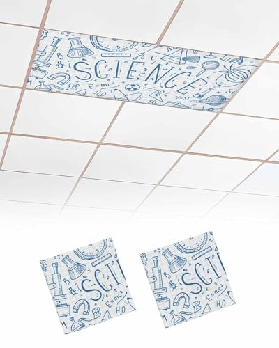 Yukro 2 Pack Fluorescent Light Covers for Ceiling Rocket Biology Microscope Science Classroom Light Covers Magnetic Overhead Light Cover Light Filters Office School Home 4 x 2 Feet