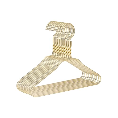 Beautiful Gold Aluminum Metal Suit Hangers Heavy Duty Coat Hangers (12" Kids/Toddlers Size - 100 Pack)