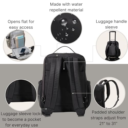 Baggallini Tribeca Expandable Laptop Backpack - 15"x11" Lightweight RFID Computer Bag for Work & Travel with Luggage Sleeve by Baggallini - Image 4