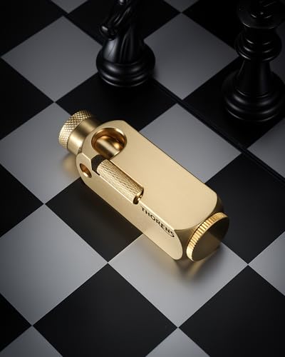Classic Soft-Flame Windproof Retro Copper Kerosene Lighter, Refillable Fluid Lighter, Cigar, Side-Slide Grinding Wheel, Dual-Flame Jet, Sealed, Metal, Famous, Unique, Men's Gift, Thorens Flamido