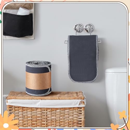 Image of FuWeave 60 Pack Reusable Toilet Paper No Tear Bidet Towels, Gray | Washable 11.8 inch x 4.3 inch Cotton Flannel Family Cloth Wipes with Snaps, Paperless Roll for Bathroom, Travel, Cleaning and Drying