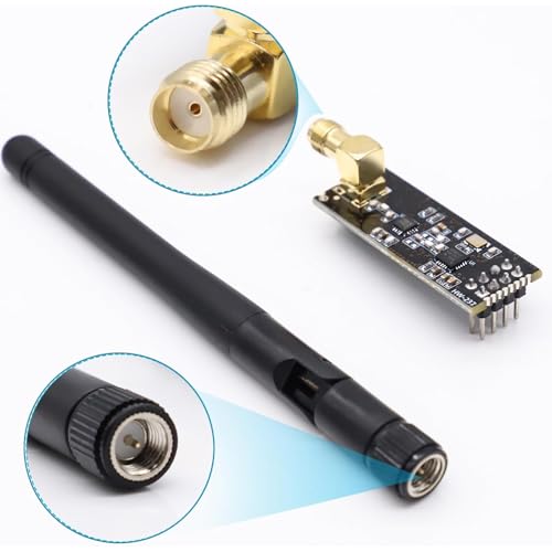 GERUI 4 sztuki NRF24L01 + PA + LNA, moduł radiowy 2,4 G, 1100 m RF, może być stosowany punktowo do punktu lub utworzyć sieć gwiezdną, z anteną SMA kompatybilny z Arduino