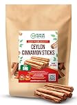 Ceylon Cinnamon Sticks 13 cm (5 Inch) – True Sri Lankan Cinnamon Quills, Hand Rolled, Sweet & Mild Aroma, 100% Pure Natural Spice for Tea, Baking & Cooking (50g)