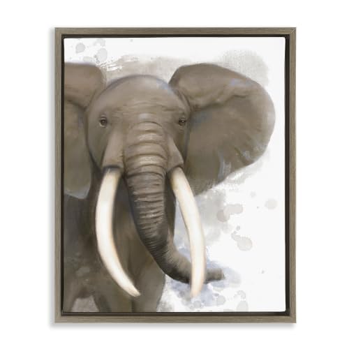Elephant Modern Splash Animal, 25 x 31 Inch Canvas in Floater Frame