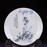 LEEDJUINE Jingdezhen - Plato decorativo de cerámica, 25 cm, decoración para el hogar, manualidades, decoración de estilo chino