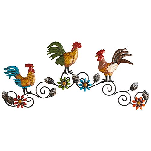 Image of Burwells Cockerel Rooster Hanging Wall Art Chicken Hen Farm Country Rural Decorative Plaque Hand Painted