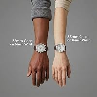 Timex Easy Reader 35mm Day-Date Watch, Silver-Tone White Dial Brown Strap — image 7