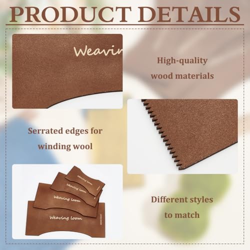 BENECREAT 4PCS DIY Wooden Weaving Loom Kit, Mini Multifunctional Handcraft Weaving Looms for Knit Scarves Gloves, Hats - Image 4
