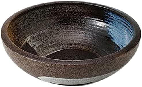 Set of 5 White Glazed Rust Rinse 6.5 Fuchi Thick Balls (7.9 x 2.6 inches (6.7 cm), 24.0 oz (680 g), Rice Bowl, Ryokan, Udon, Soba, Ramen, Japanese Tableware, Restaurants, Commercial Use,