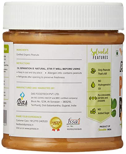 Image of Pintola Organic Peanut Butter (Crunchy) (350g) (Pack of 2)