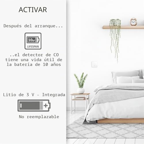 Detector de CO para proteger tu hogar durante 10 años con diseño ultraplano ELRO 5