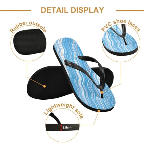 Nander Blue Ripple Sandal Flip Flops of Men's & Women's,Beach Slippers Flip Flops Shower Shoes2